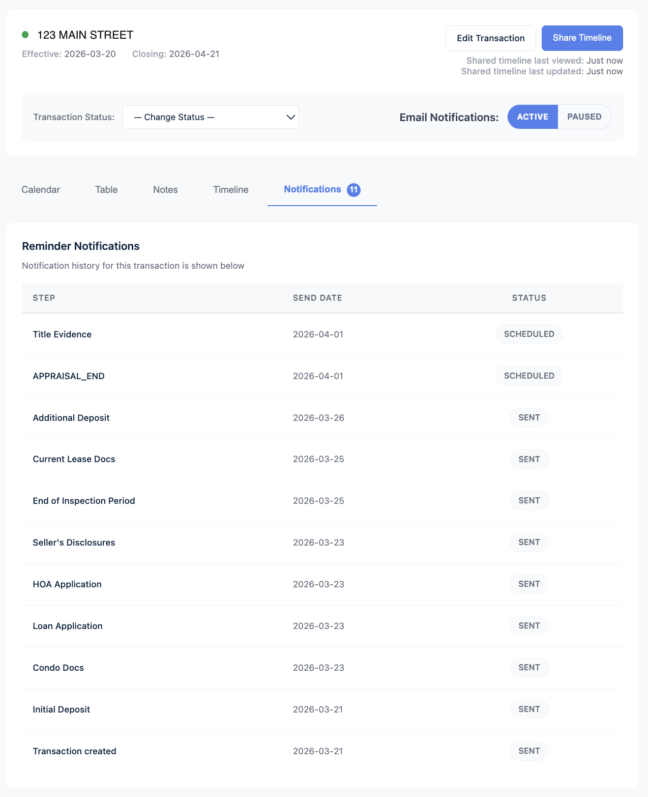 Upcoming reminders and due steps inside Deadline Monitor